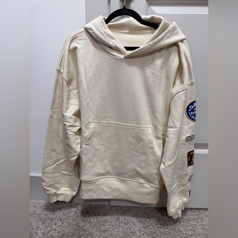 Daily Drills XSmall/Small Cream Austin Limited Edition Pop Up Patched Hoodie.💕⚡️